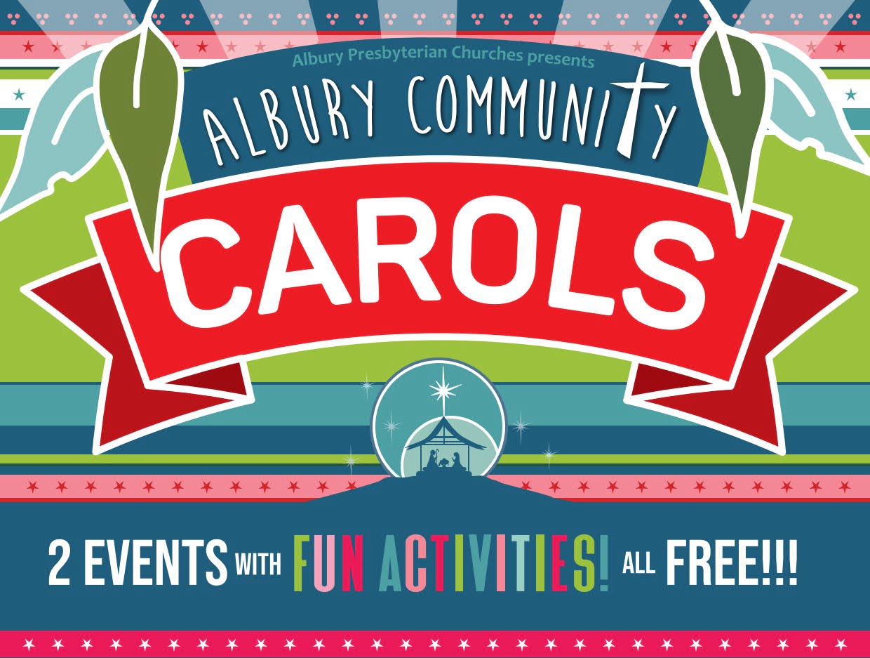Carols 2021 Poster top 2 carols events, in albury and thurgoona
