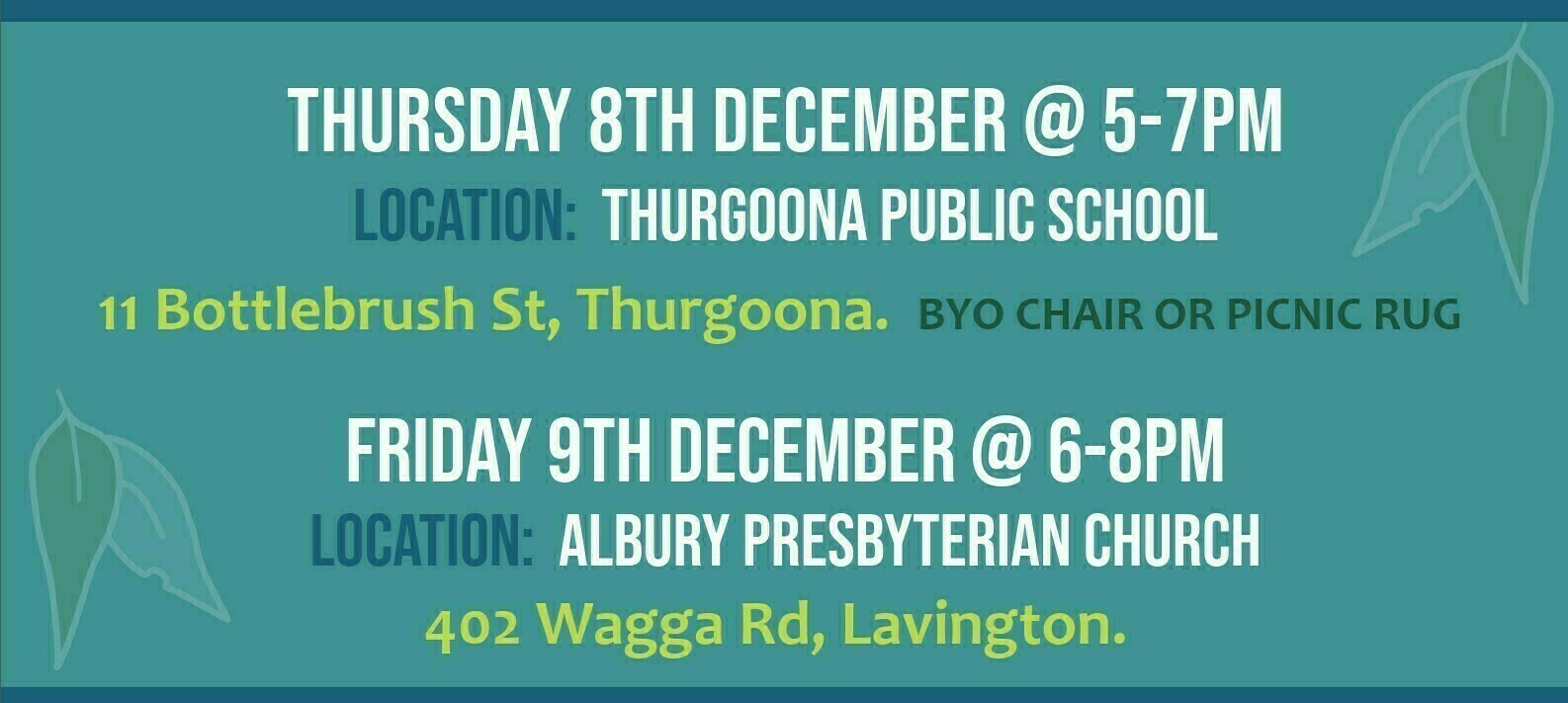 poster-body albury carols and free sausage sizzle